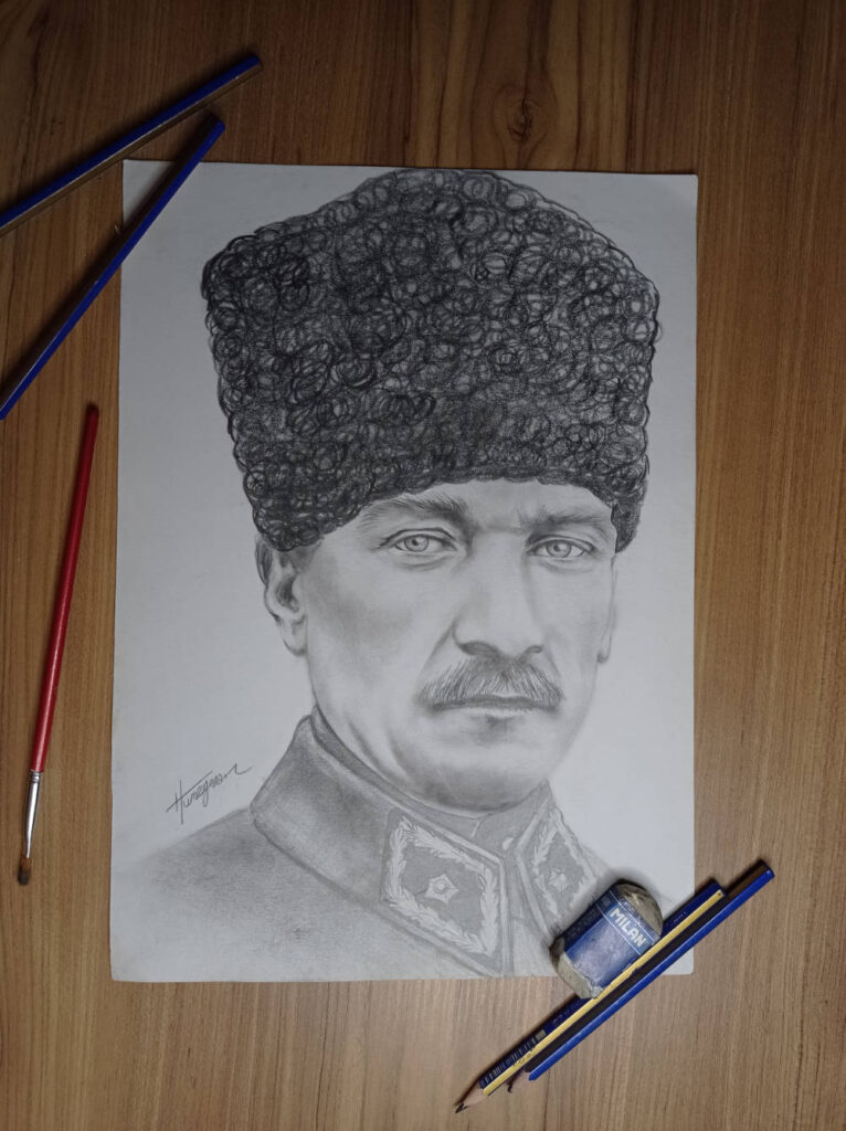 Charcoal Portrait of Atatürk