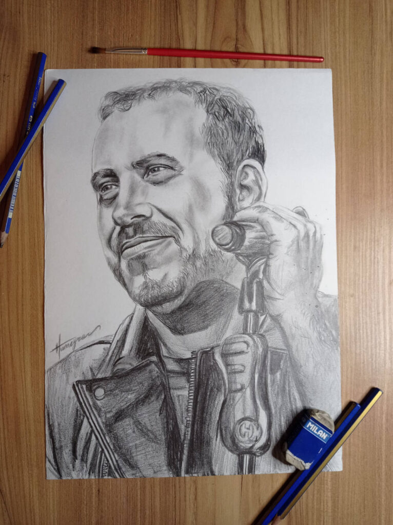 Charcoal Portrait of Haluk Levent