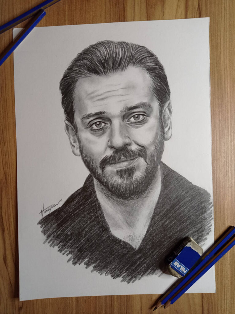 Charcoal Portrait of Erkan Kolçak Köstendil