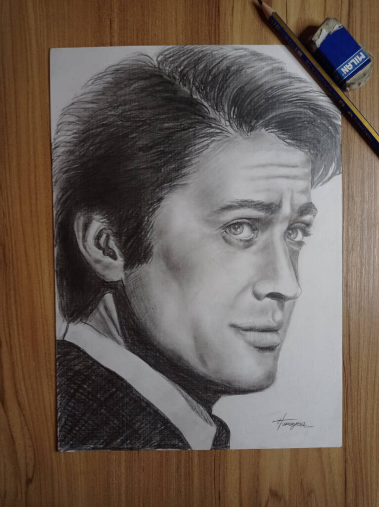 Charcoal Portrait of Cüneyt Arkın