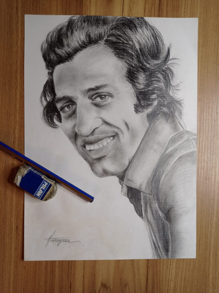 Charcoal Portrait of Kemal Sunal