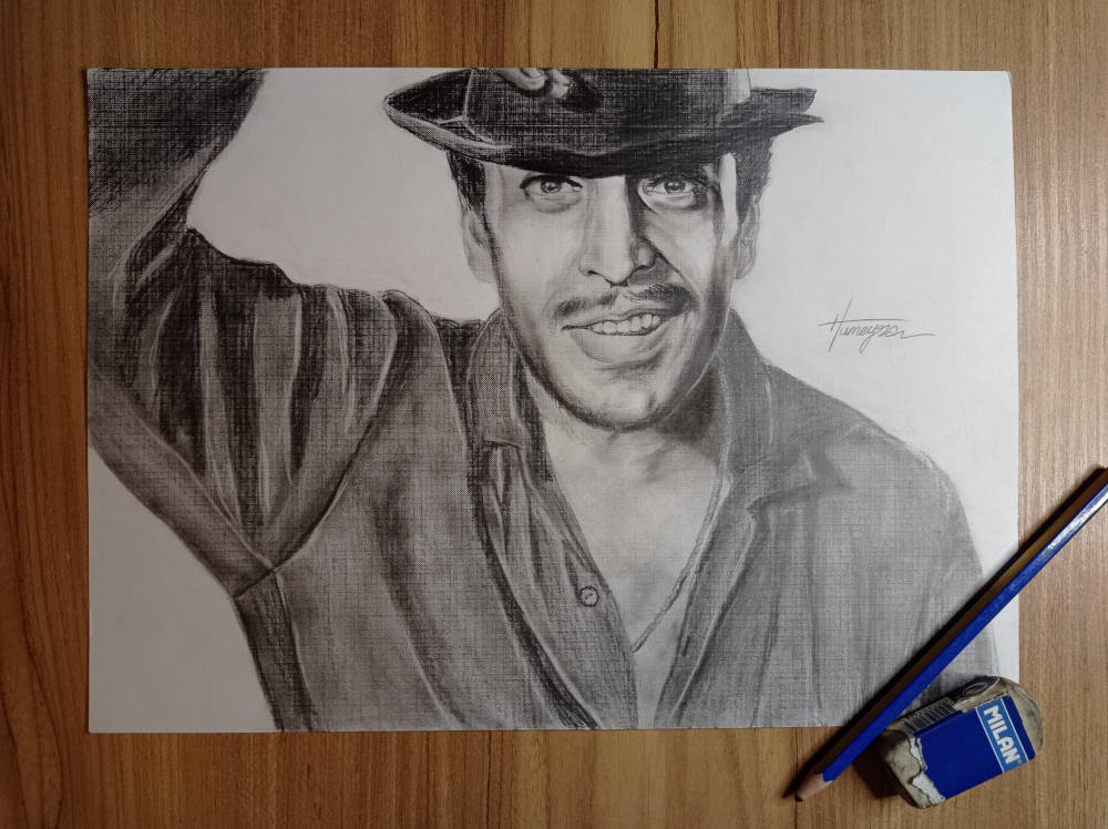 Charcoal Portrait of Sadri Alışık