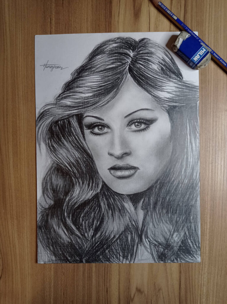 Charcoal Portrait of Gülşen Bubikoğlu