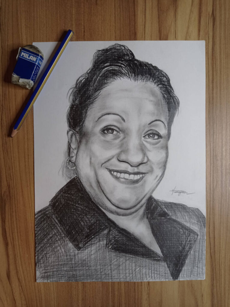 Charcoal Portrait of Adile Naşit
