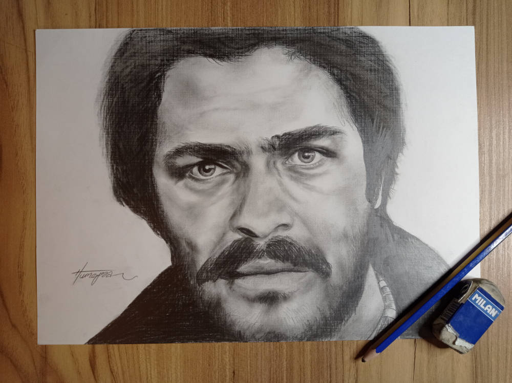 Charcoal Portrait of Kadir İnanır