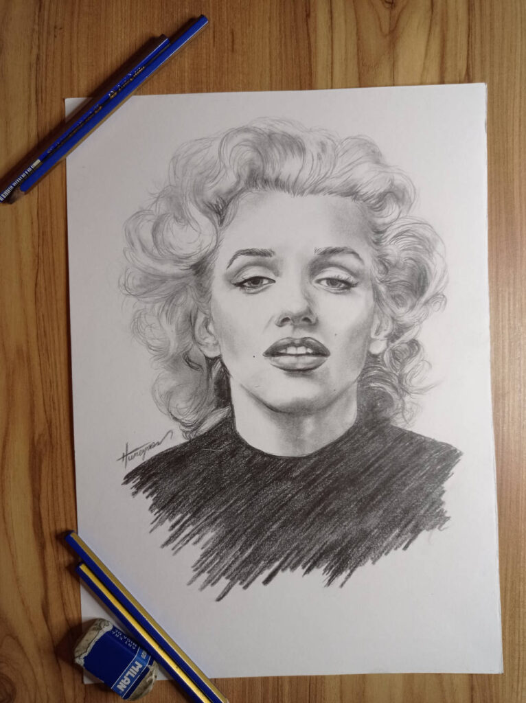 Charcoal Portrait of Maryln Monroe