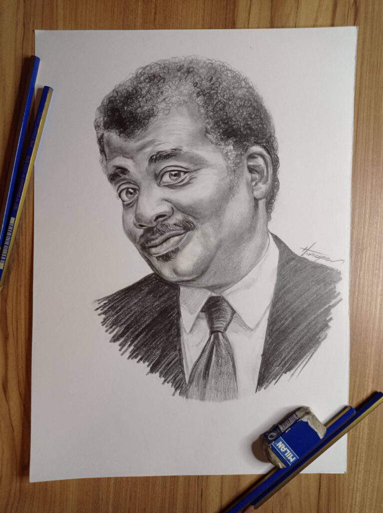 Charcoal Portrait of Neil deGrasse