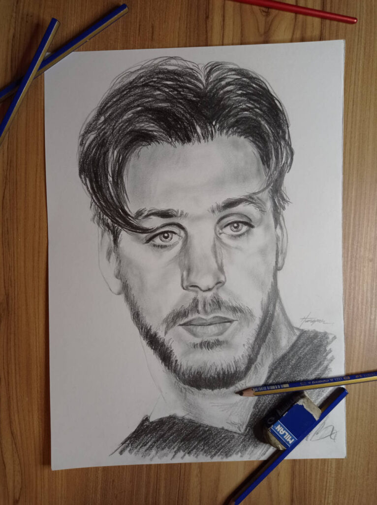 Charcoal Portrait of Till Lindemann